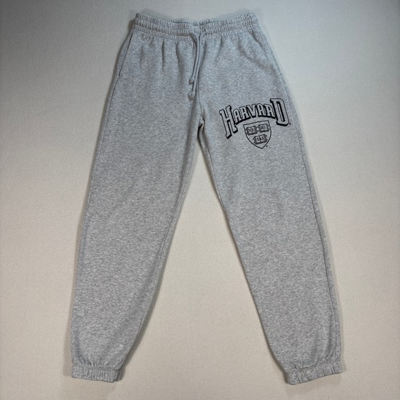 H&M Other - H&M Divided Harvard Sweatpants Men S Heather White Veritas Drawstring University